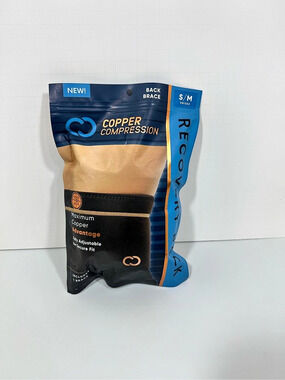Copper Compression Recovery Back Brace, size small/medium